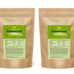 Zwei Packungen feingemahlene Flohsamenschalen, 1000g Pulver. Ideal als Ersatz für Flohsamenschalen in der Küche.