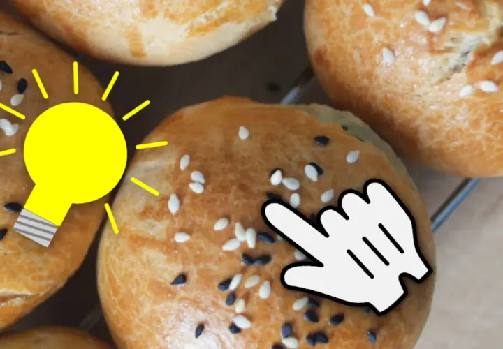 Tolle Idee: alte Semmeln aufbacken! Ein leuchtender Tipp für knusprige Brötchen.