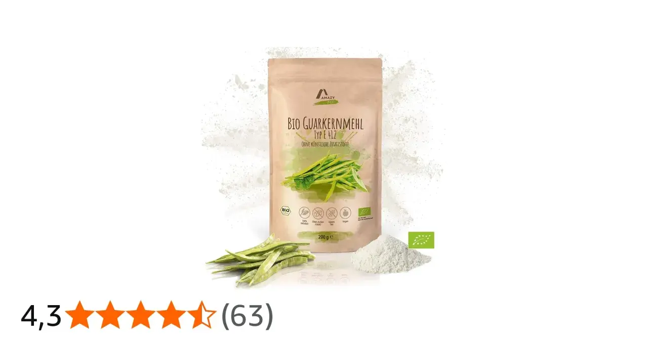Bio Guarkernmehl als natürliche Alternative. Ideal für vegane Rezepte.